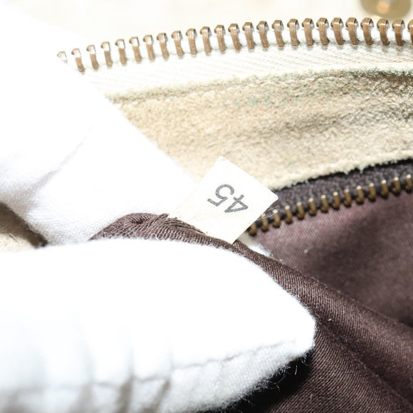 Miu Miu Shoulder Bag Suede Gray Gold Auth sw1086