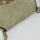 Miu Miu Shoulder Bag Suede Gray Gold Auth sw1086-19