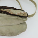 Miu Miu Shoulder Bag Suede Gray Gold Auth sw1086-3