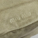 Miu Miu Shoulder Bag Suede Gray Gold Auth sw1086-6