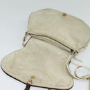 Miu Miu Shoulder Bag Suede Gray Gold Auth sw1086-7