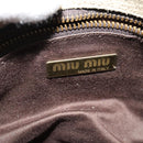 Miu Miu Shoulder Bag Suede Gray Gold Auth sw1086-8