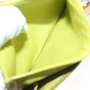 BOTTEGA VENETA INTRECCIATO Card Case Leather Green Gold Auth sw1087-17