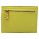 BOTTEGA VENETA INTRECCIATO Card Case Leather Green Gold Auth sw1087-13