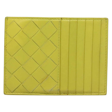 BOTTEGA VENETA INTRECCIATO Card Case Leather Green Gold Auth sw1087 - 0