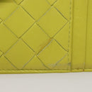 BOTTEGA VENETA INTRECCIATO Card Case Leather Green Gold Auth sw1087-3