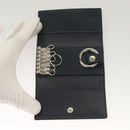 GUCCI GG Canvas Guccissima Key Case Leather Black Silver 473924 Auth sw1089-8