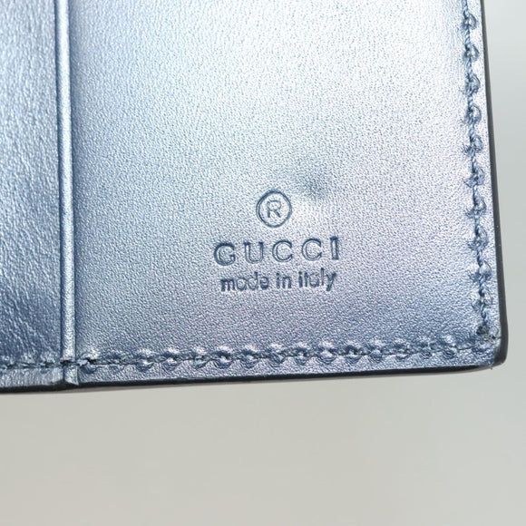 GUCCI GG Canvas Guccissima Key Case Leather Black Silver 473924 Auth sw1089