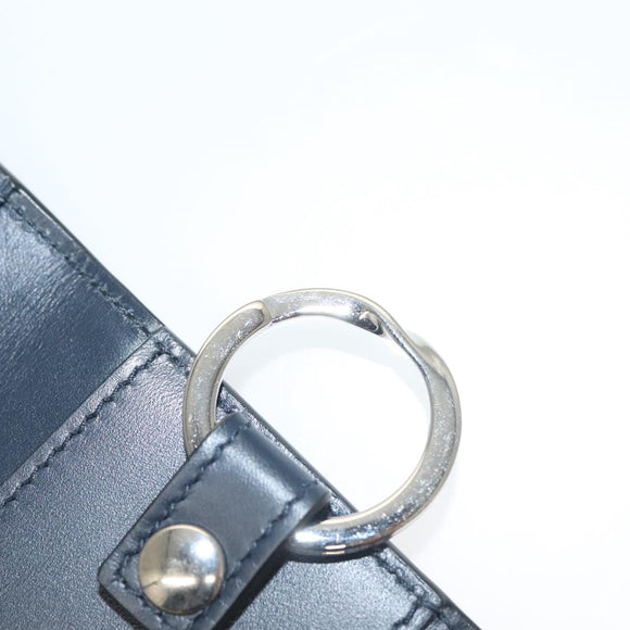 GUCCI GG Canvas Guccissima Key Case Leather Black Silver 473924 Auth sw1089