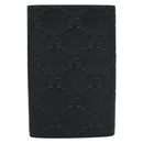 GUCCI GG Canvas Guccissima Key Case Leather Black Silver 473924 Auth sw1089-2