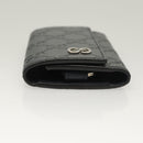 GUCCI GG Canvas Guccissima Key Case Leather Black Silver 473924 Auth sw1089-6