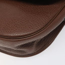 Christian Dior Shoulder Bag Leather Brown Gold Auth sw109-14