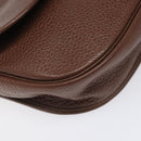 Christian Dior Shoulder Bag Leather Brown Gold Auth sw109-11