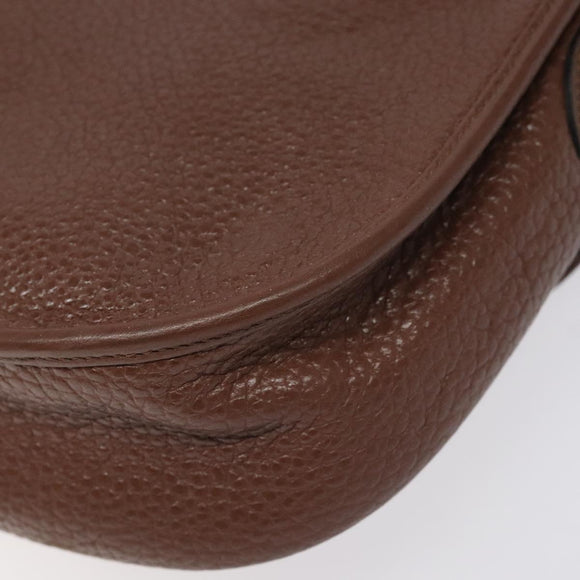 Christian Dior Shoulder Bag Leather Brown Gold Auth sw109