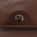 Christian Dior Shoulder Bag Leather Brown Gold Auth sw109-14