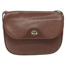 Christian Dior Shoulder Bag Leather Brown Gold Auth sw109-13