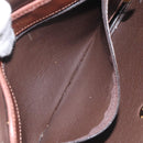 Christian Dior Shoulder Bag Leather Brown Gold Auth sw109-12