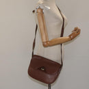 Christian Dior Shoulder Bag Leather Brown Gold Auth sw109-21