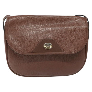 Christian Dior Shoulder Bag Leather Brown Gold Auth sw109 - 0