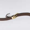 Christian Dior Shoulder Bag Leather Brown Gold Auth sw109-8