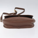 Christian Dior Shoulder Bag Leather Brown Gold Auth sw109-5