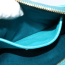 Miu Miu Shoulder Bag Leather Turquoise Blue Gold Auth sw1090-21