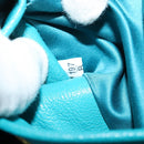 Miu Miu Shoulder Bag Leather Turquoise Blue Gold Auth sw1090-23