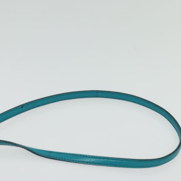 Miu Miu Shoulder Bag Leather Turquoise Blue Gold Auth sw1090