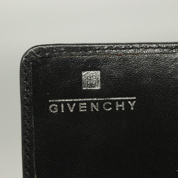 GIVENCHY Wallet Beads Black Silver Auth sw1091