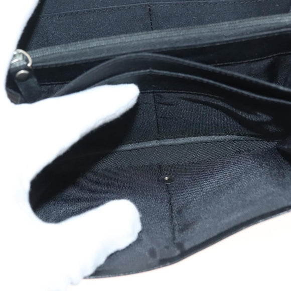 GIVENCHY Wallet Beads Black Silver Auth sw1091