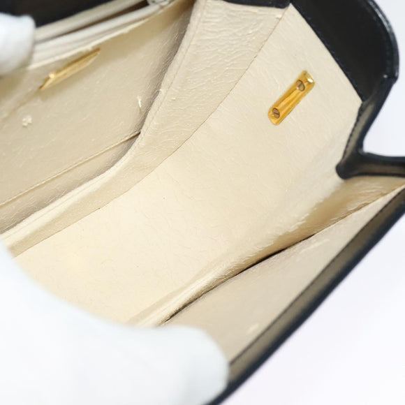 BALLY Shoulder Bag Leather Black Gold Auth sw1097