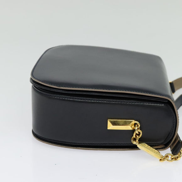 BALLY Shoulder Bag Leather Black Gold Auth sw1097