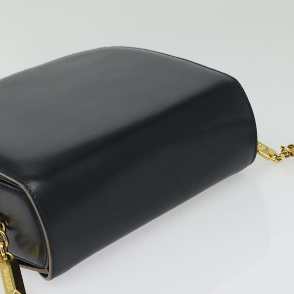 BALLY Shoulder Bag Leather Black Gold Auth sw1097