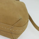 CELINE Hand Bag Leather 2way Beige Gold Auth sw1099-16