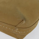 CELINE Hand Bag Leather 2way Beige Gold Auth sw1099-10