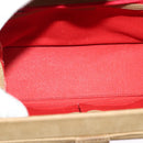 CELINE Hand Bag Leather 2way Beige Gold Auth sw1099-11