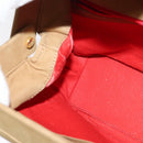 CELINE Hand Bag Leather 2way Beige Gold Auth sw1099-20