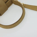 CELINE Hand Bag Leather 2way Beige Gold Auth sw1099-7