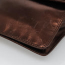 CHANEL Shoulder Bag Leather Brown CC Auth sw110-9