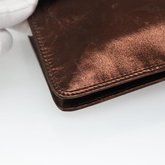 CHANEL Shoulder Bag Leather Brown CC Auth sw110