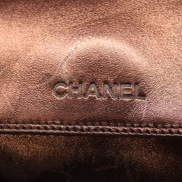 CHANEL Shoulder Bag Leather Brown CC Auth sw110