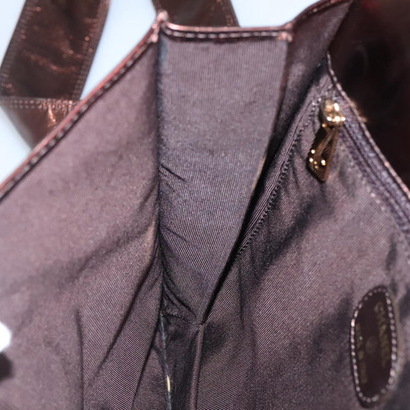 CHANEL Shoulder Bag Leather Brown CC Auth sw110