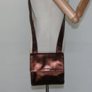 CHANEL Shoulder Bag Leather Brown CC Auth sw110-21