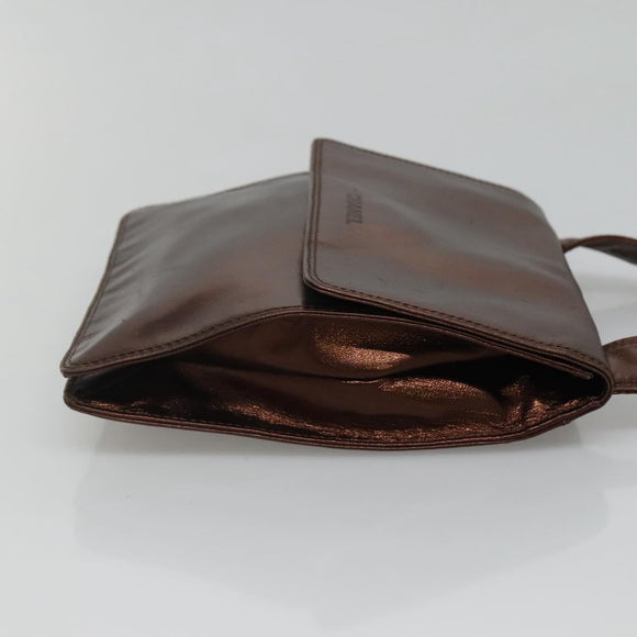 CHANEL Shoulder Bag Leather Brown CC Auth sw110