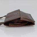 CHANEL Shoulder Bag Leather Brown CC Auth sw110-4