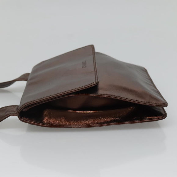 CHANEL Shoulder Bag Leather Brown CC Auth sw110