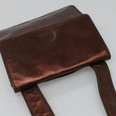 CHANEL Shoulder Bag Leather Brown CC Auth sw110-6