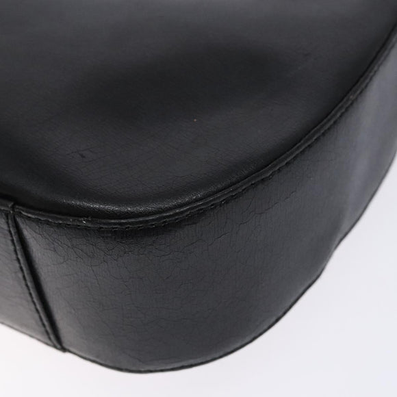 GIVENCHY Shoulder Bag Leather Black Gold Auth sw1101