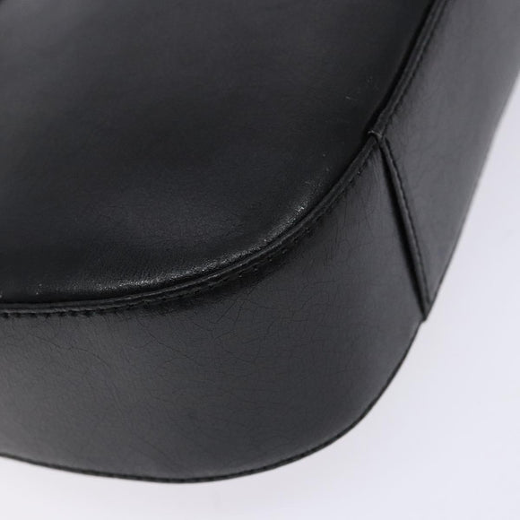 GIVENCHY Shoulder Bag Leather Black Gold Auth sw1101