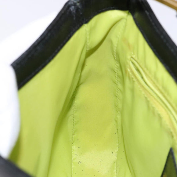 GIVENCHY Shoulder Bag Leather Black Gold Auth sw1101